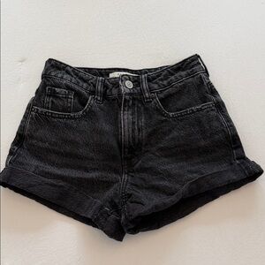 High-Rise Black Denim Jean Shorts for Women - Pascun Mom short